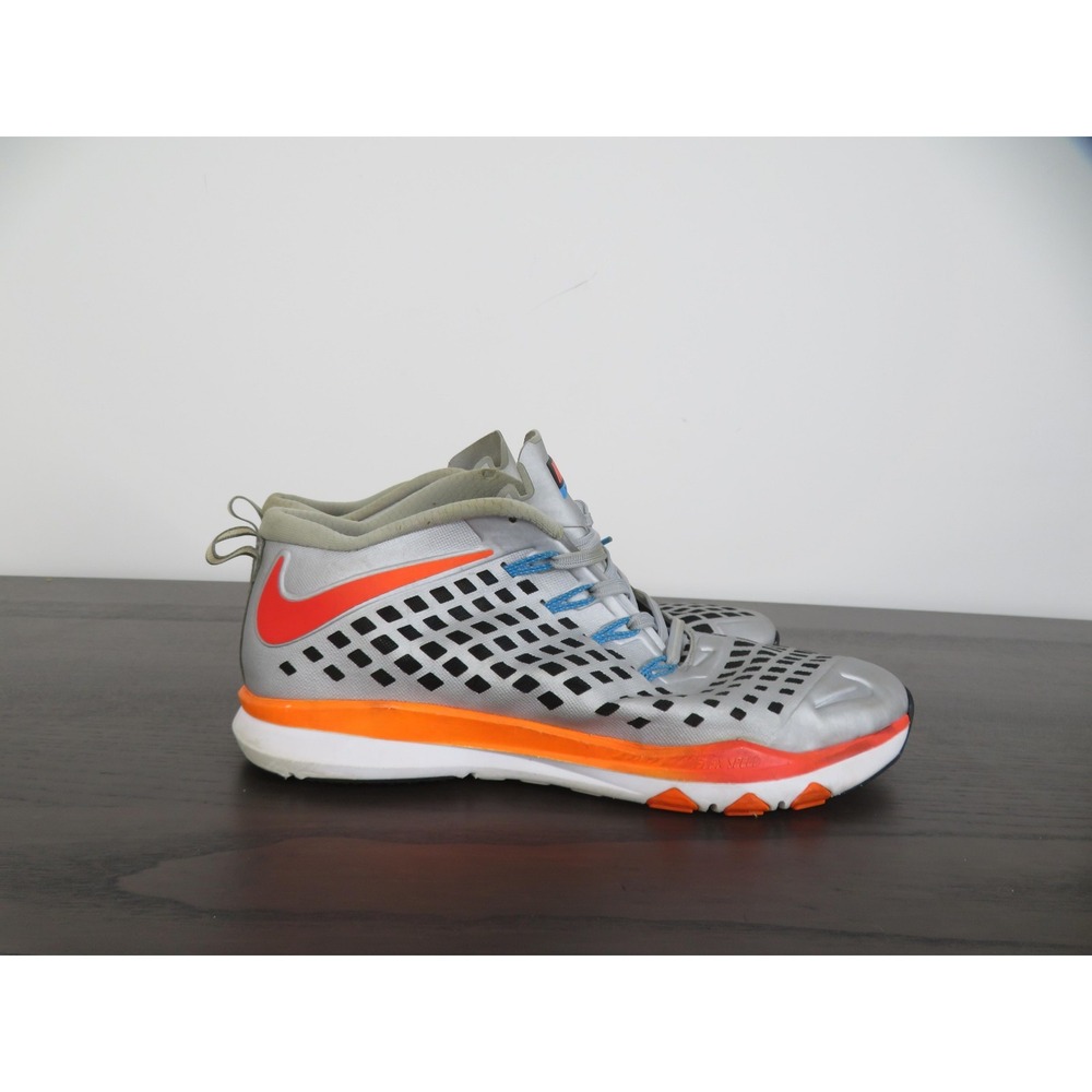 Nike Train Quick AMP Mens 12.5 Gray Orange Low Top Sneakers 844523-068 Gym